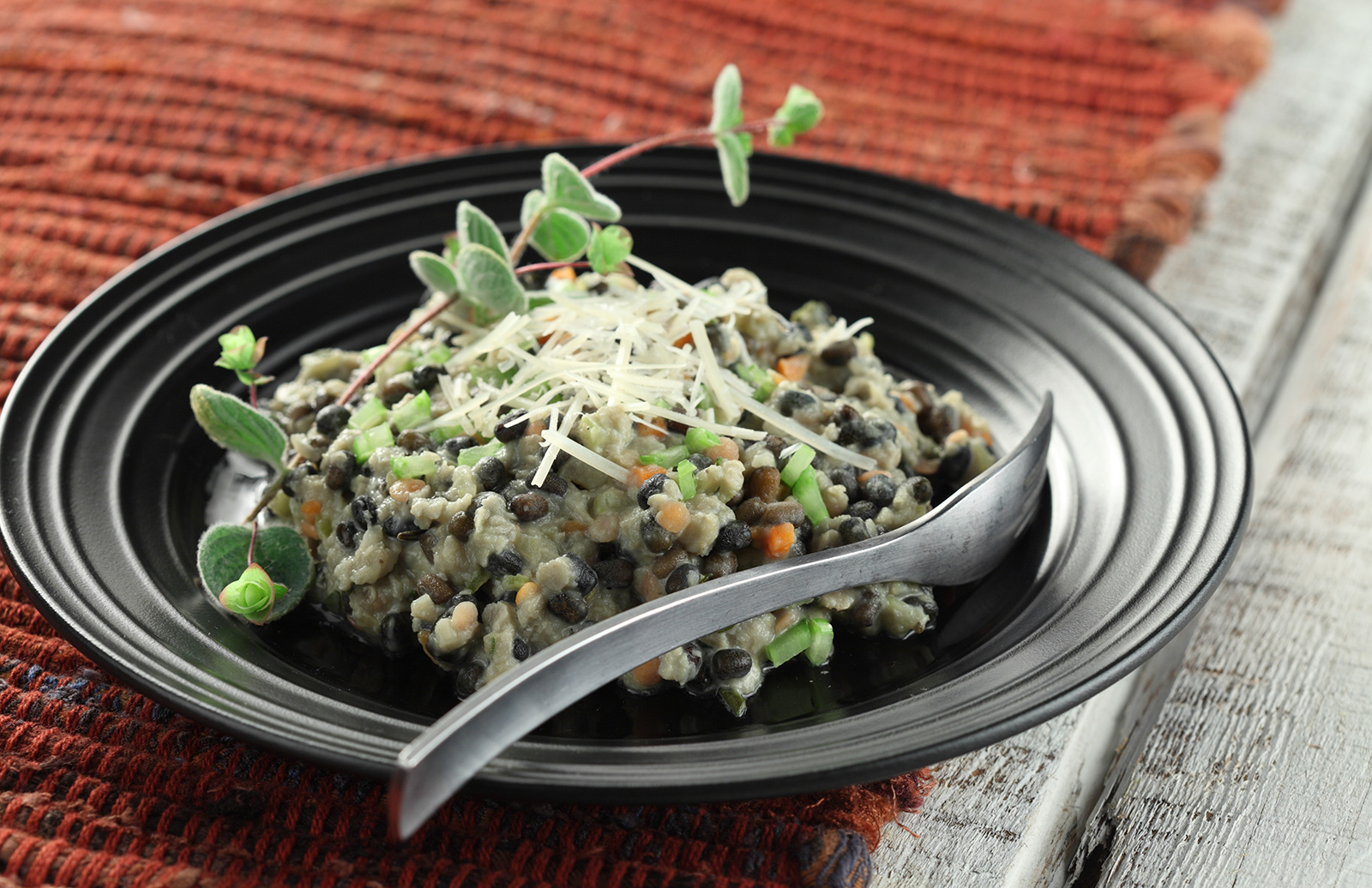 One-Pot Lentil and Rosemary Risotto