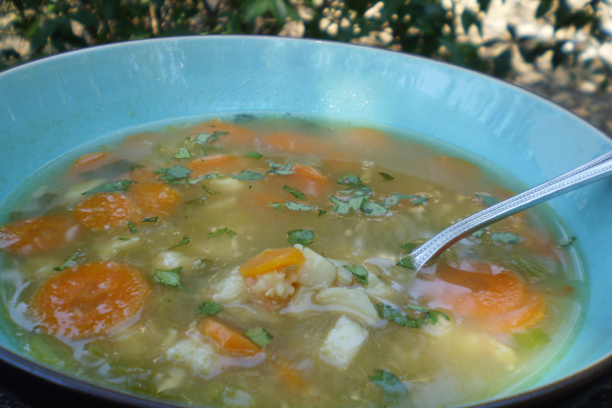 Clear Broth Seafood Soup with Fresh Dill