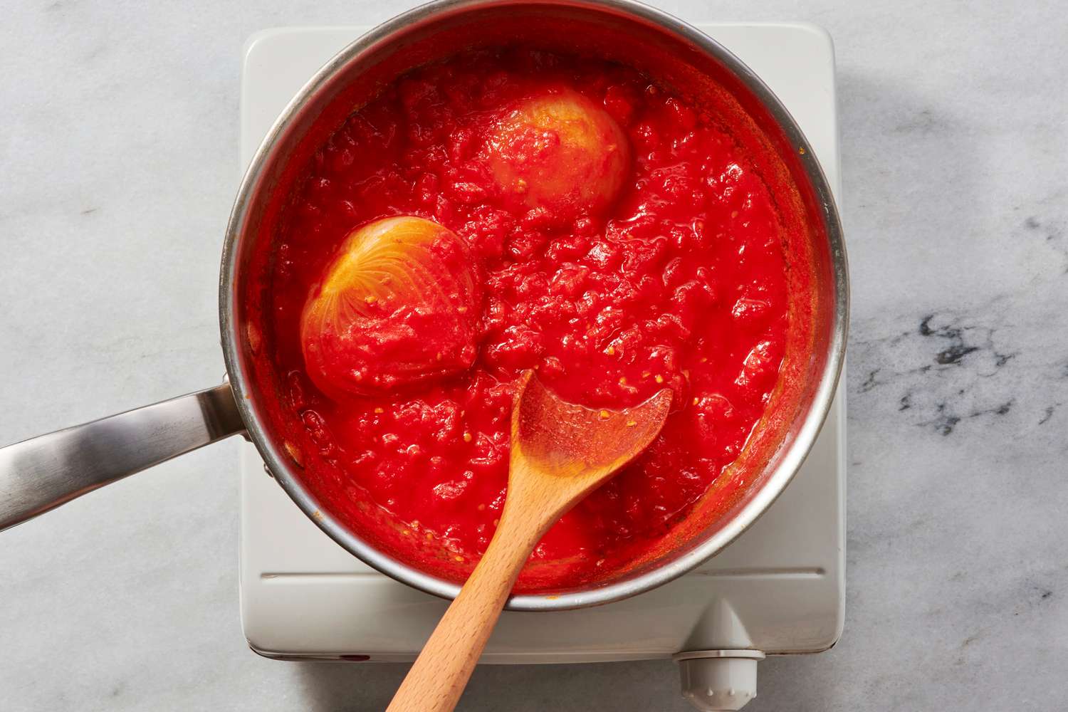 Precision Tomato Sauce with Herbed Croutons