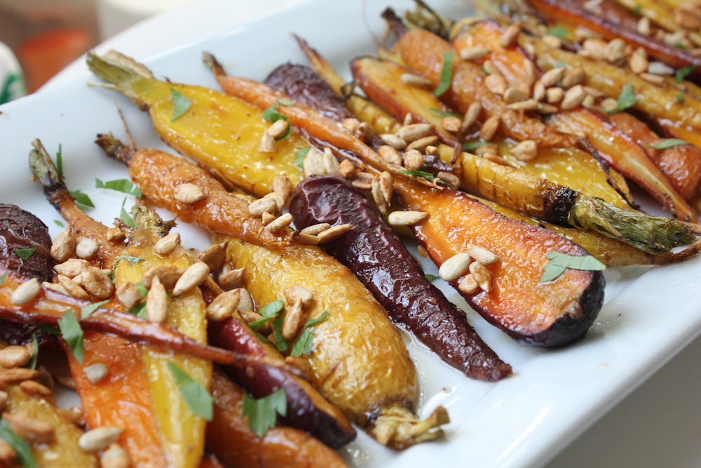 Herb-Roasted Rainbow Carrots with Maple Glaze