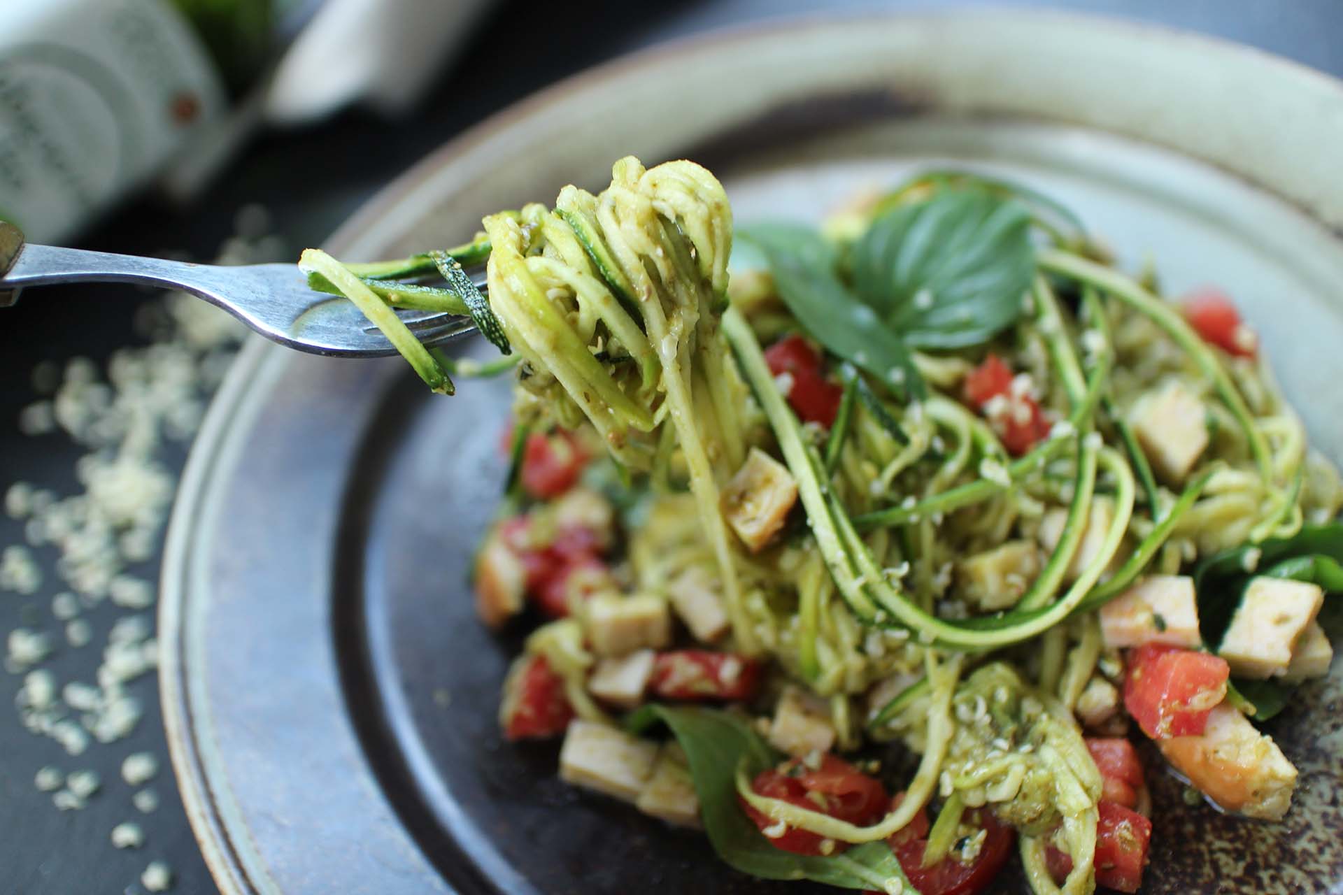 One-Pan Garlic Parmesan Zucchini Noodles