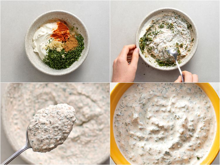 Gram Flour Khandvi with Yogurt and Mint Sauce