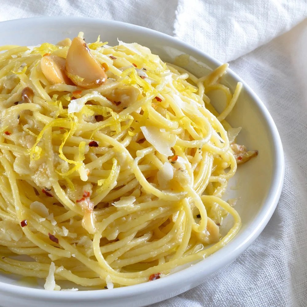 Sautéed Lemon-Garlic Pasta with Fresh Basil