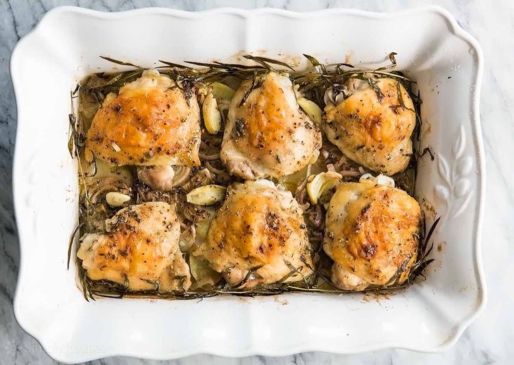 Aperol-Drizzled Chicken Thighs with Herbed Potatoes