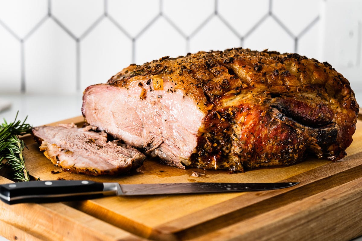 Sheet Pan Garlic-Herb Roasted Pork Shoulder with Mojo