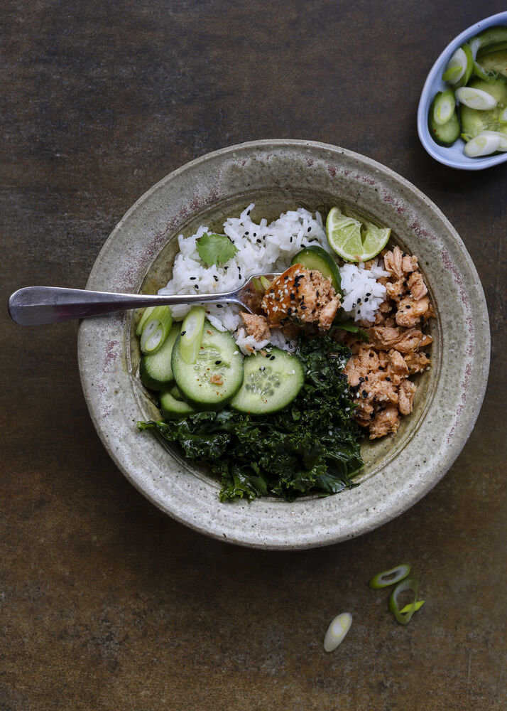 Sesame-Glazed Teriyaki Salmon with Quick-Pickled Cucumbers