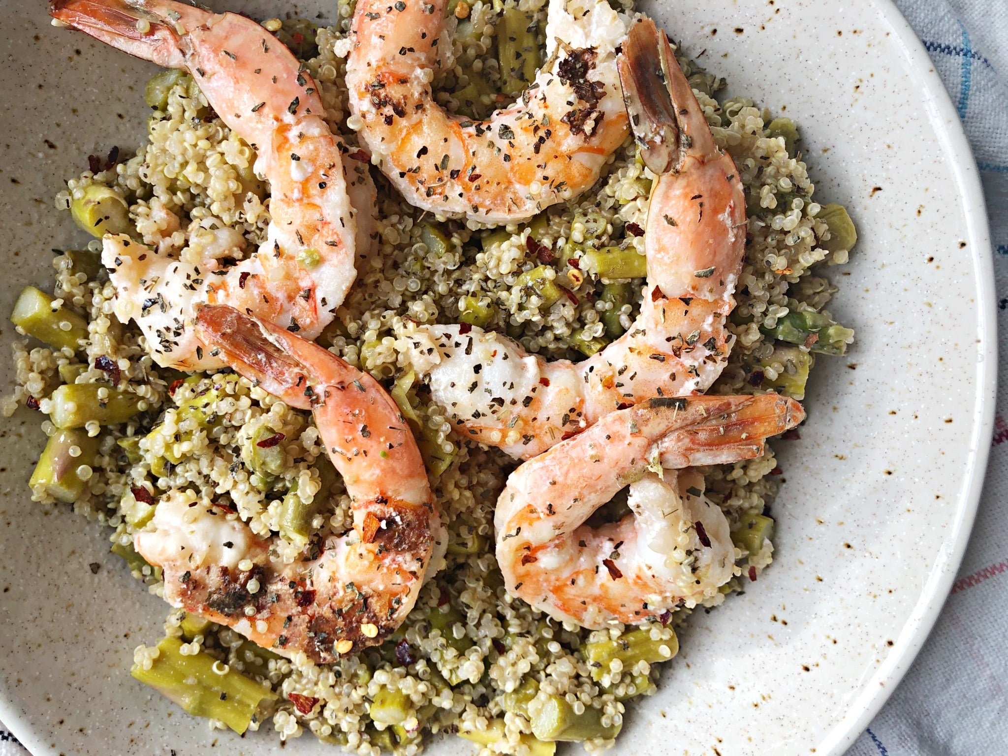 Lemon-Dill Shrimp with Asparagus and Quinoa