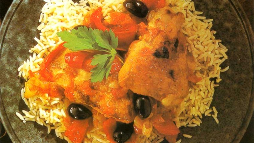 Sautéed Chicken and Rice with Pimientos