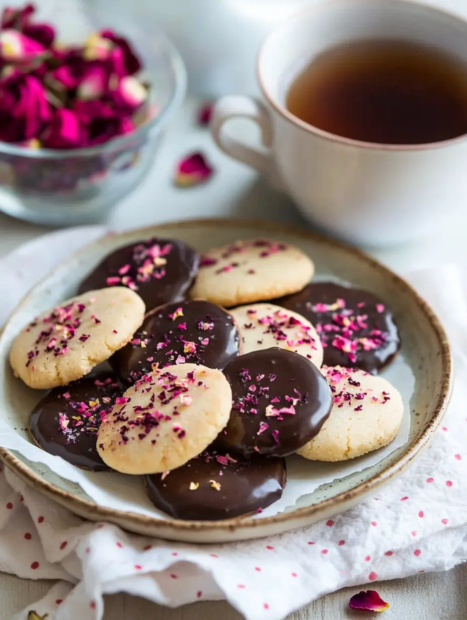Rosewater-Infused Shortbread Cookies