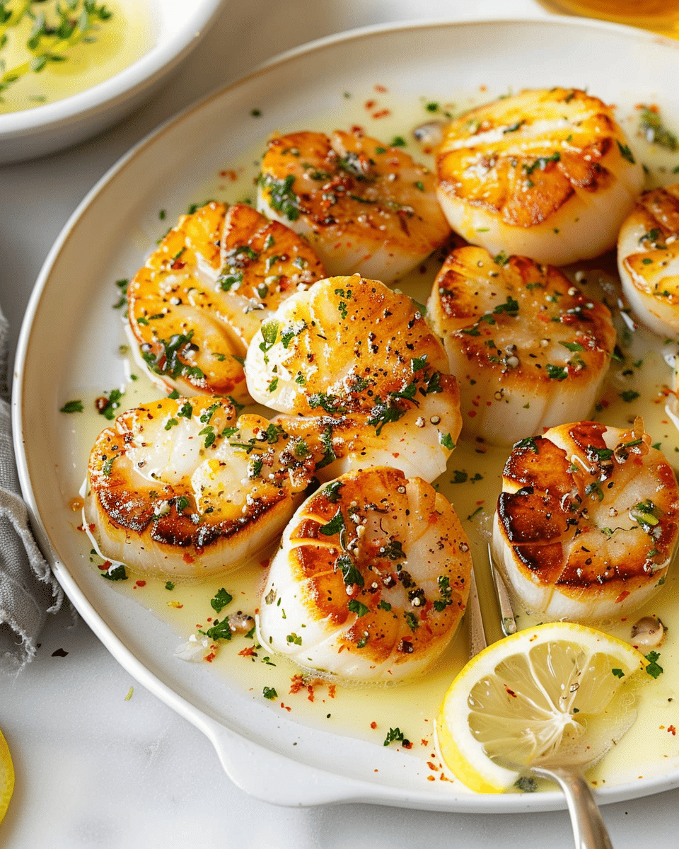 Buttery Lemon Scallop and Shrimp Skillet