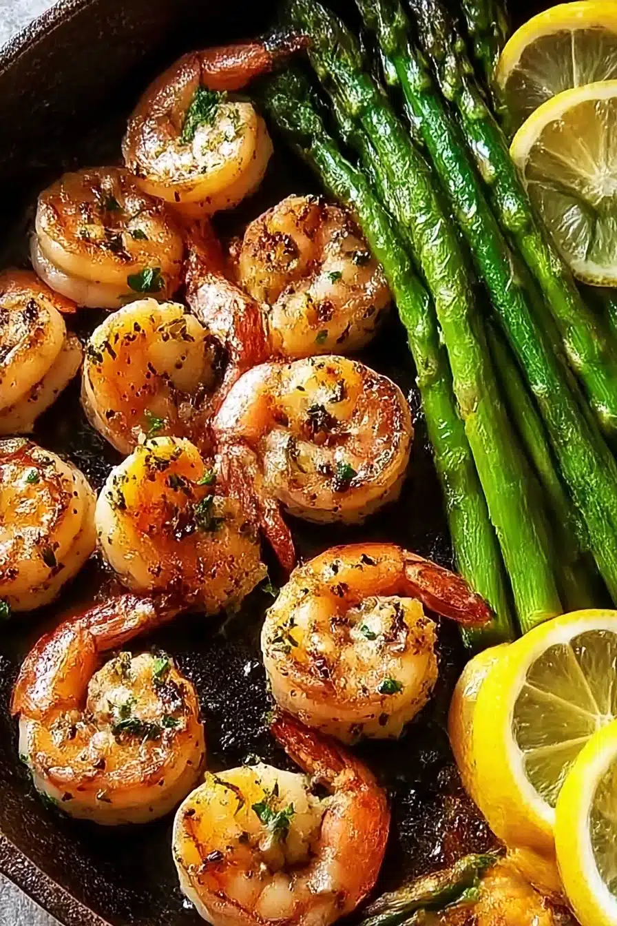 Pan-Seared Lemon-Garlic Shrimp with Asparagus
