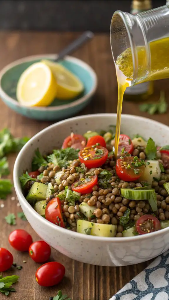 Lentil and Cucumber Salad with Lemon Vinaigrette