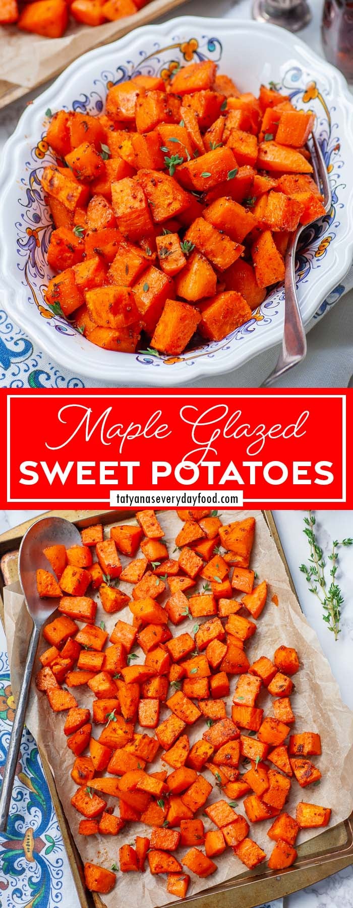 Sheet Pan Maple-Glazed Ham and Sweet Potatoes
