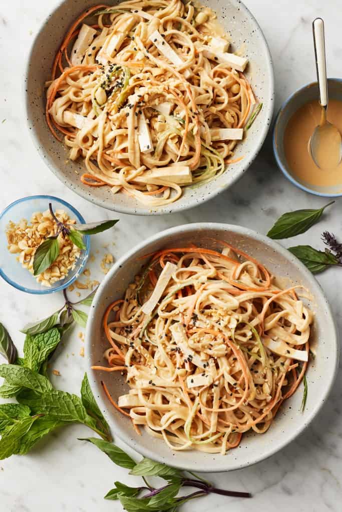 Honey-Lime Peanut Noodles with Snap Peas