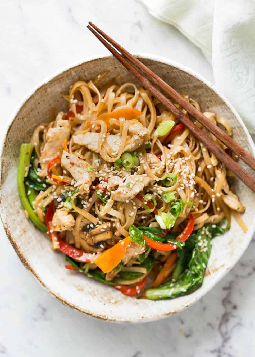 Kroeung-Paste Stir-Fried Chicken with Rice Noodles