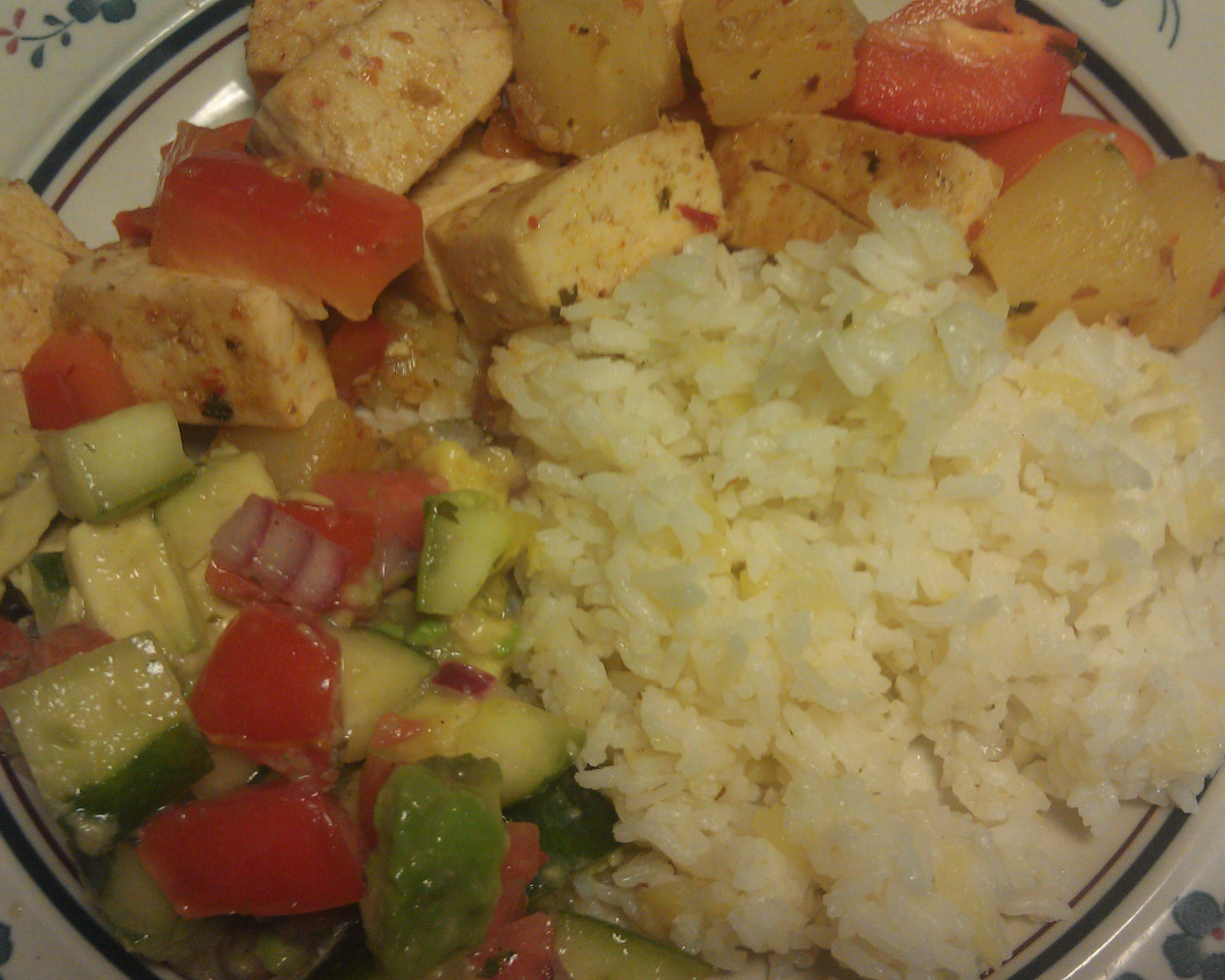 Spicy Turmeric Tofu with Lime-Cilantro Dressing
