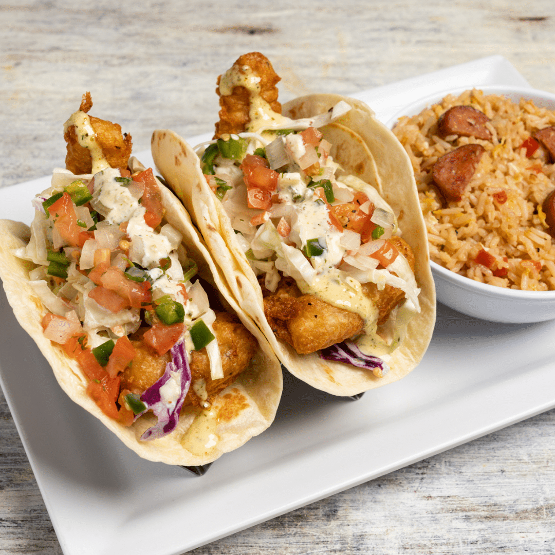 Beer-Battered Cod Tacos with Lime-Cabbage Slaw