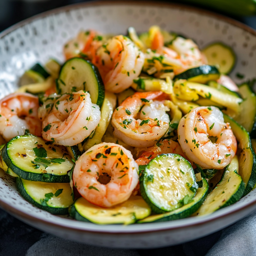 Shrimp and Zucchini Skillet with Garlic and Herbs