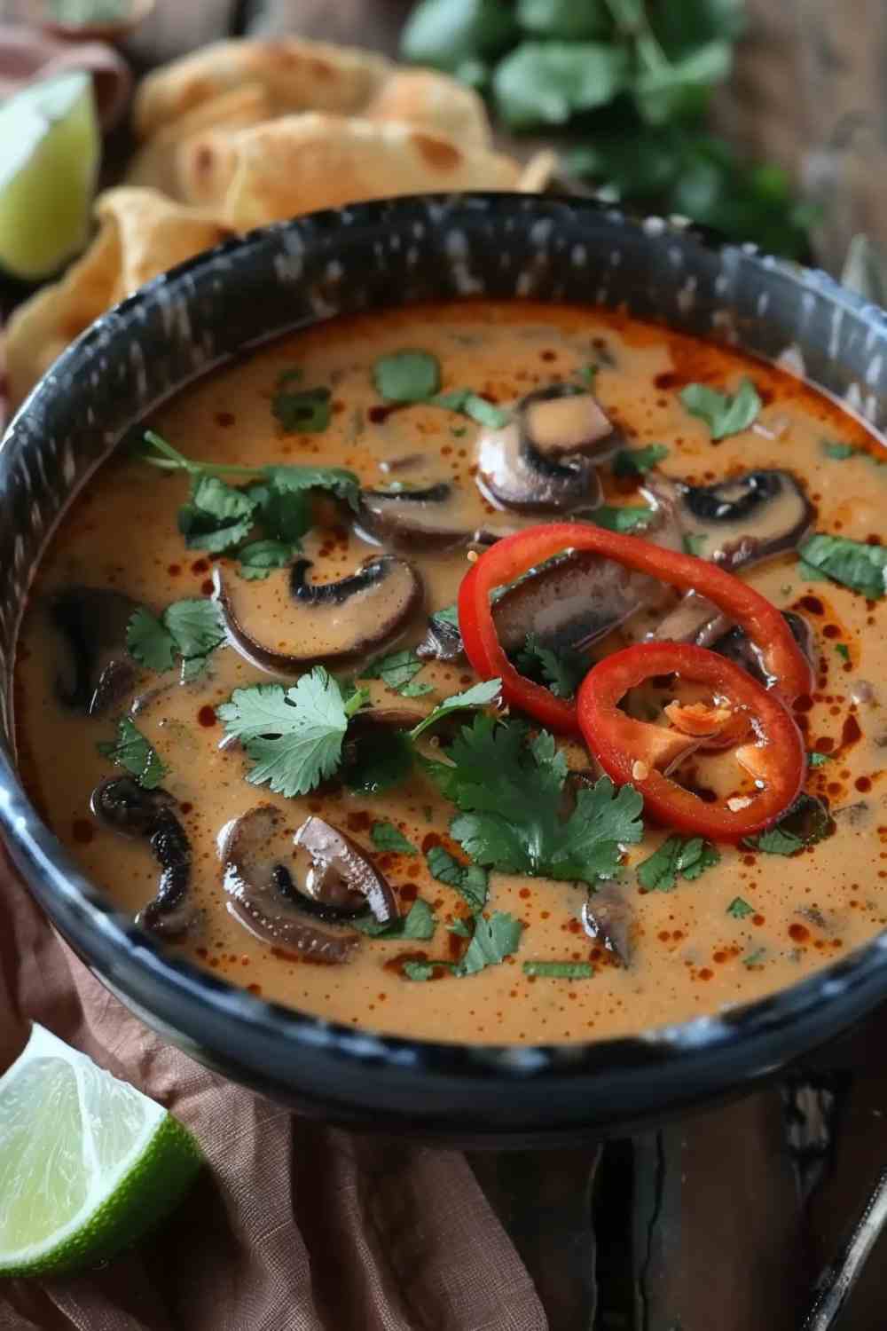 Thyme-Infused Mushroom Soup with Coconut Milk
