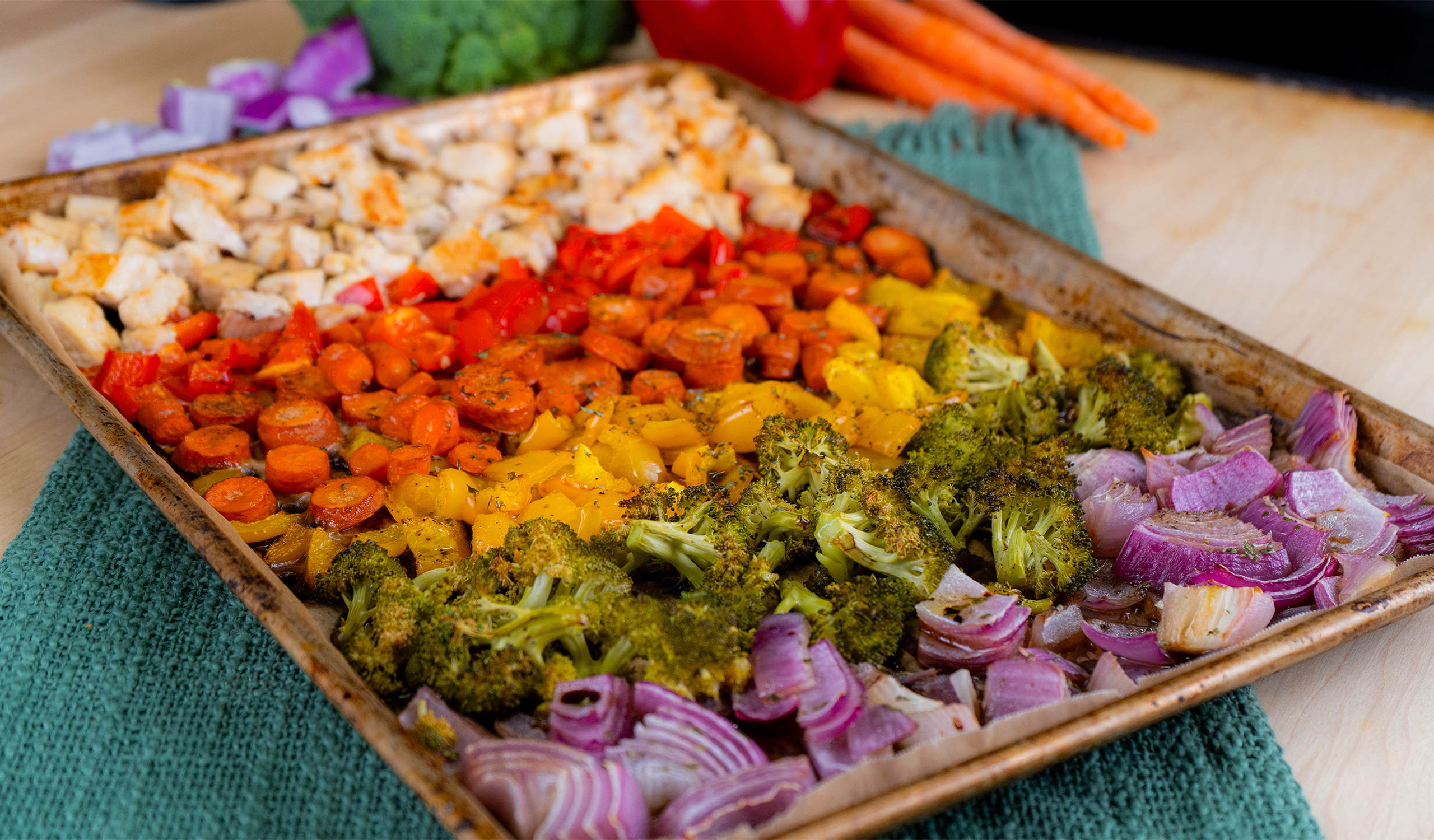 Sheet Pan Chickpea and Rainbow Vegetable Medley