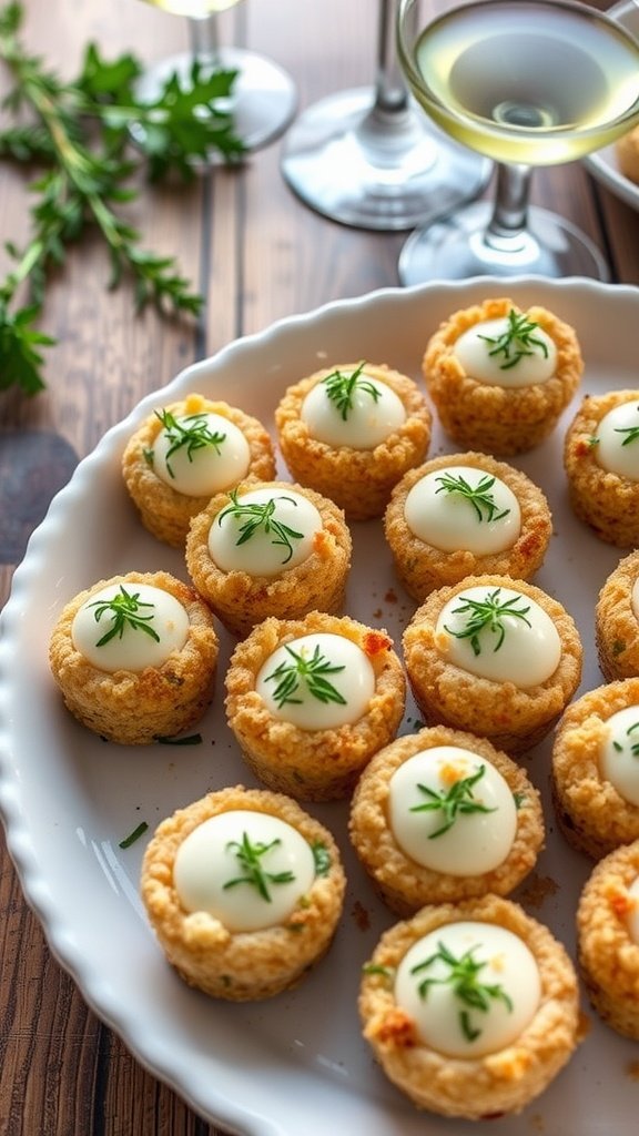 Savory Almond Chaffle Bites with Herbed Cream Cheese