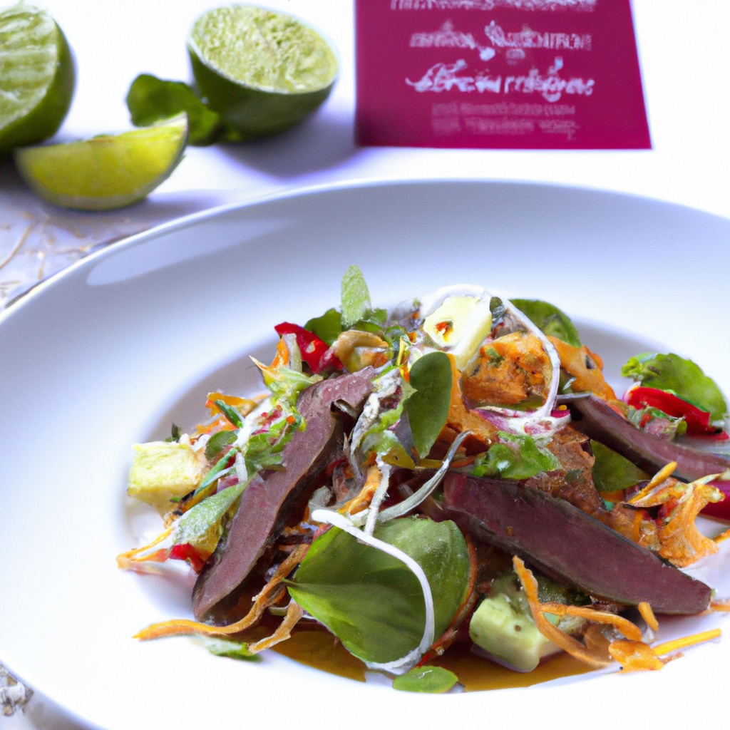 Cambodian Beef Salad with Fresh Herbs and Lime Dressing