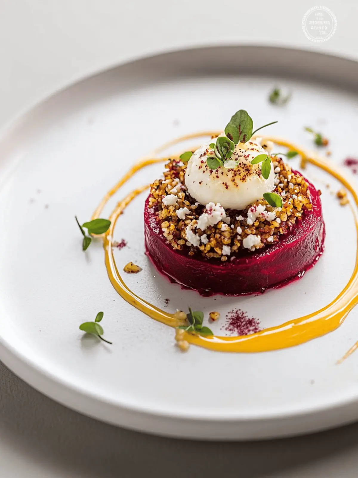 Artistic Beet and Goat Cheese Tart