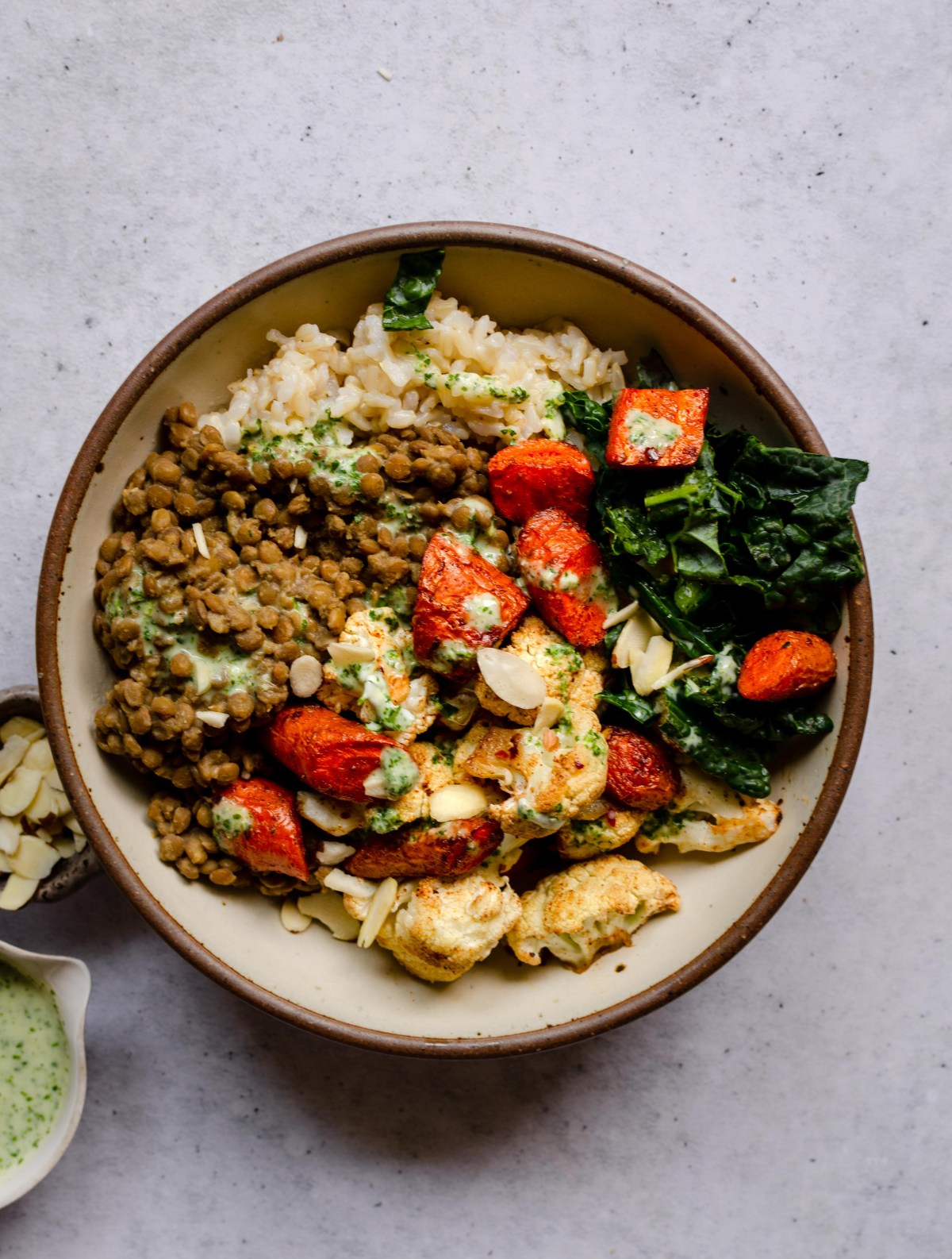 Mixed Grain and Lentil Bowl with Roasted Vegetables