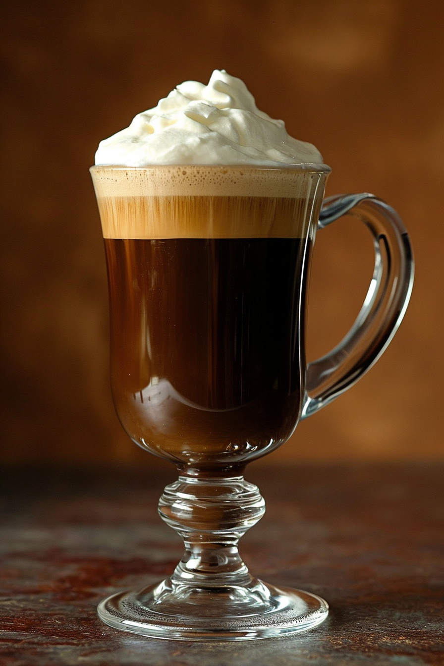 Stirred Vodka and Coffee Liqueur Cocktail with Heavy Cream