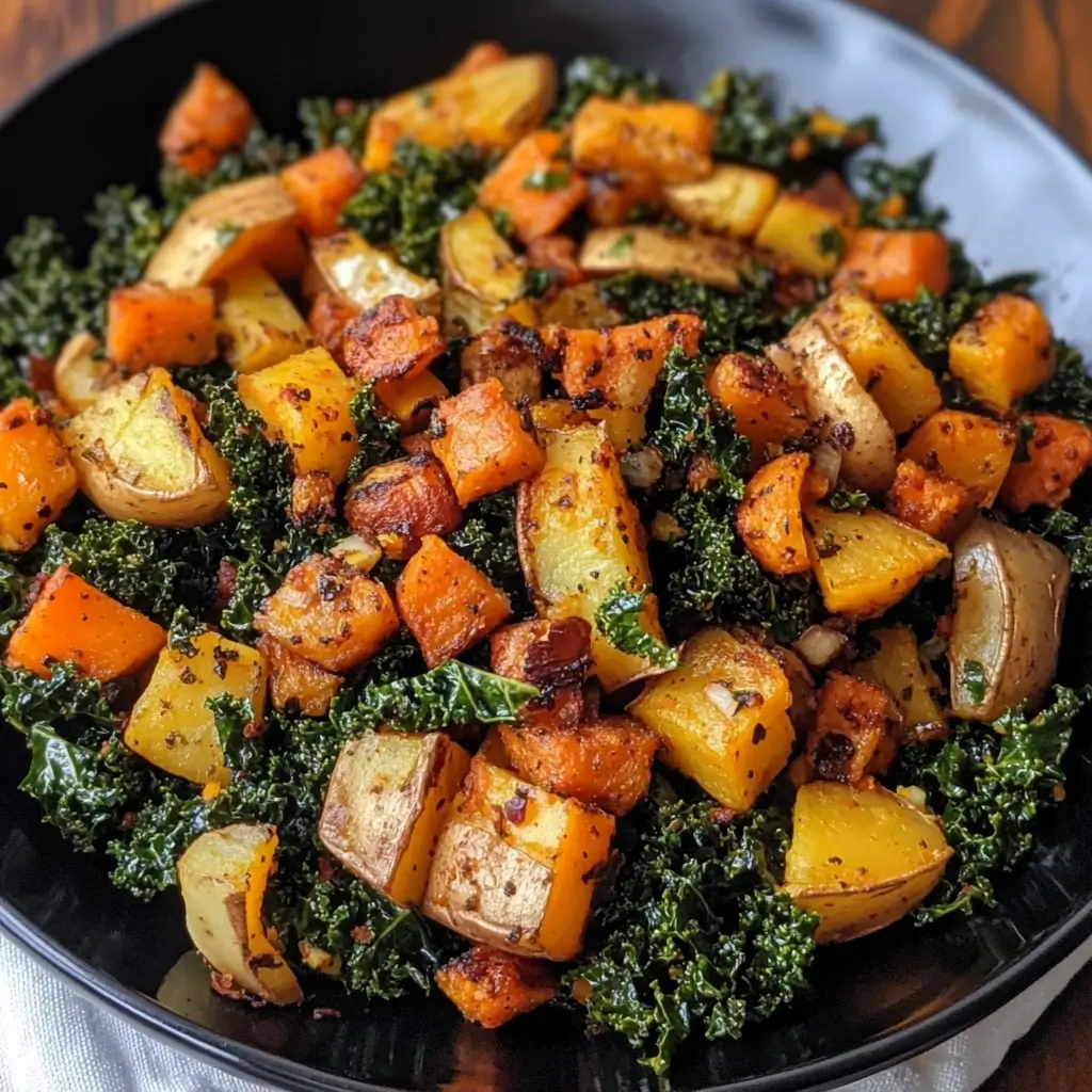 Maple-Glazed Sweet Potato and Kale Hash