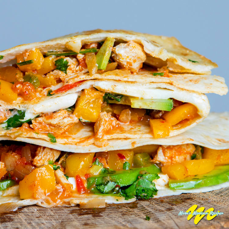 Pan-Fried Chicken and Cheese Quesadillas with Avocado Salsa