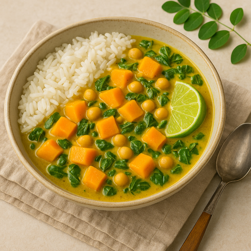 Moringa and Sweet Potato Soup