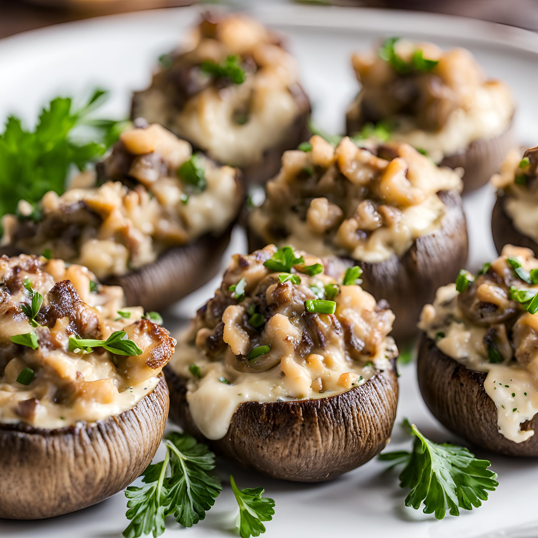 Cream Cheese-Stuffed Mushrooms with Chives