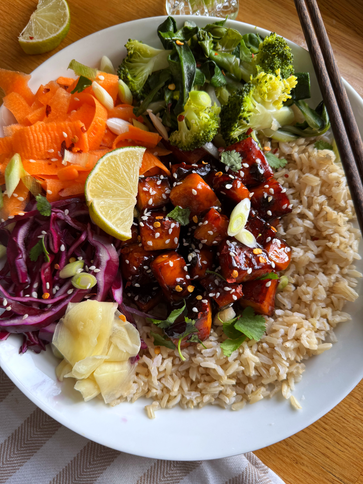 Teriyaki Tofu and Edamame Rice Bowl