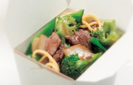 Sesame-Glazed Beef with Stir-Fried Broccoli and Snow Peas