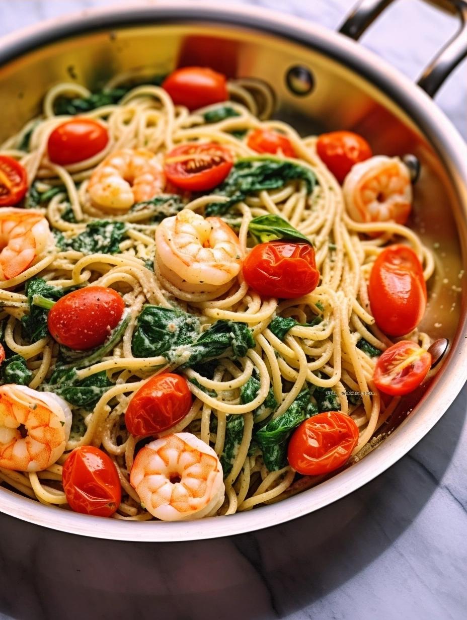 Lemon-Garlic Shrimp Pasta with Cherry Tomatoes