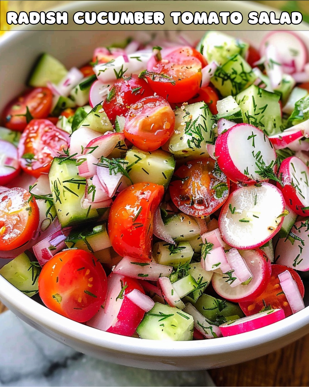 Zesty Cucumber Tomato Salad with Avocado and Radish