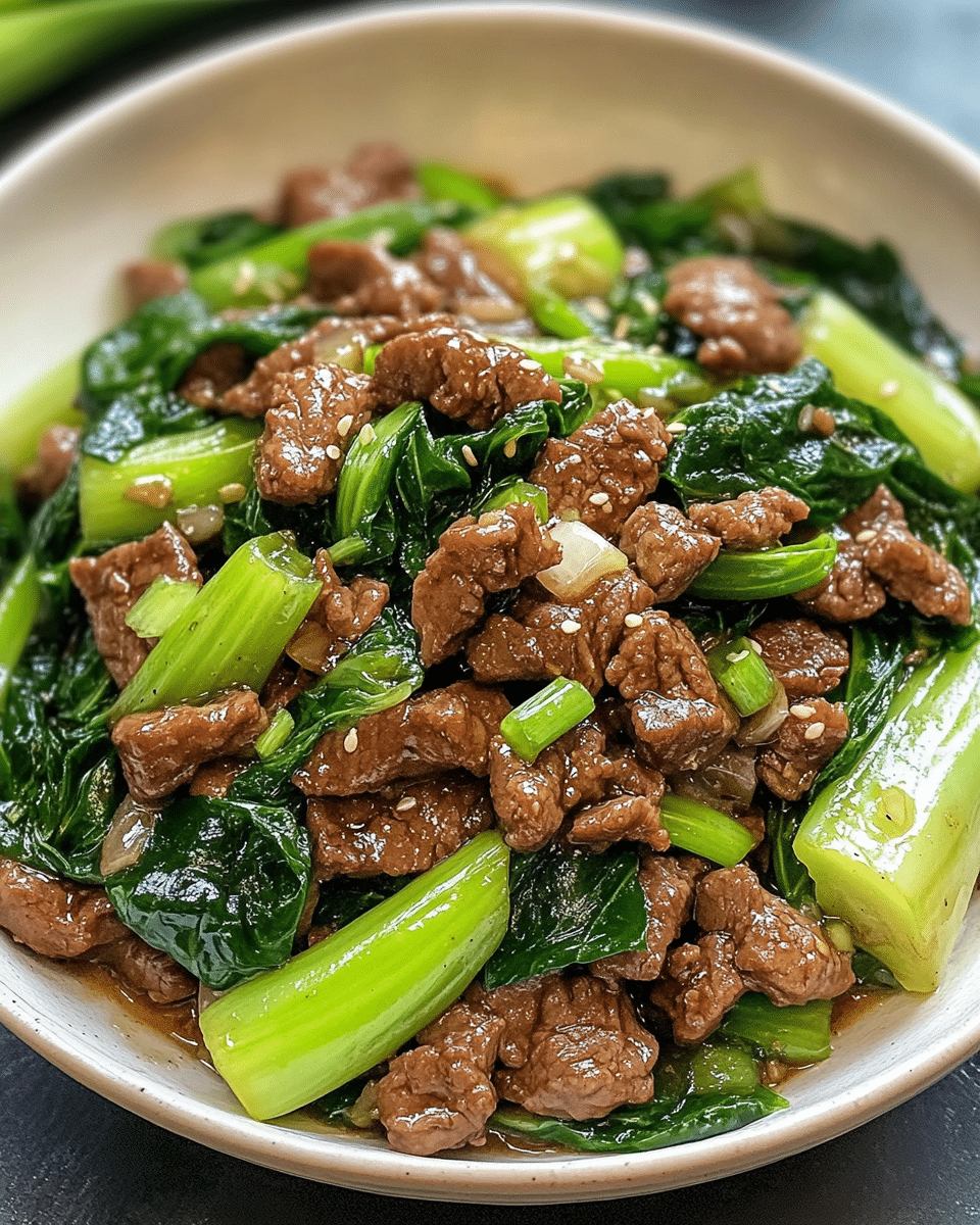 Stir-Fried Beef with Bok Choy and Shiitake Mushrooms