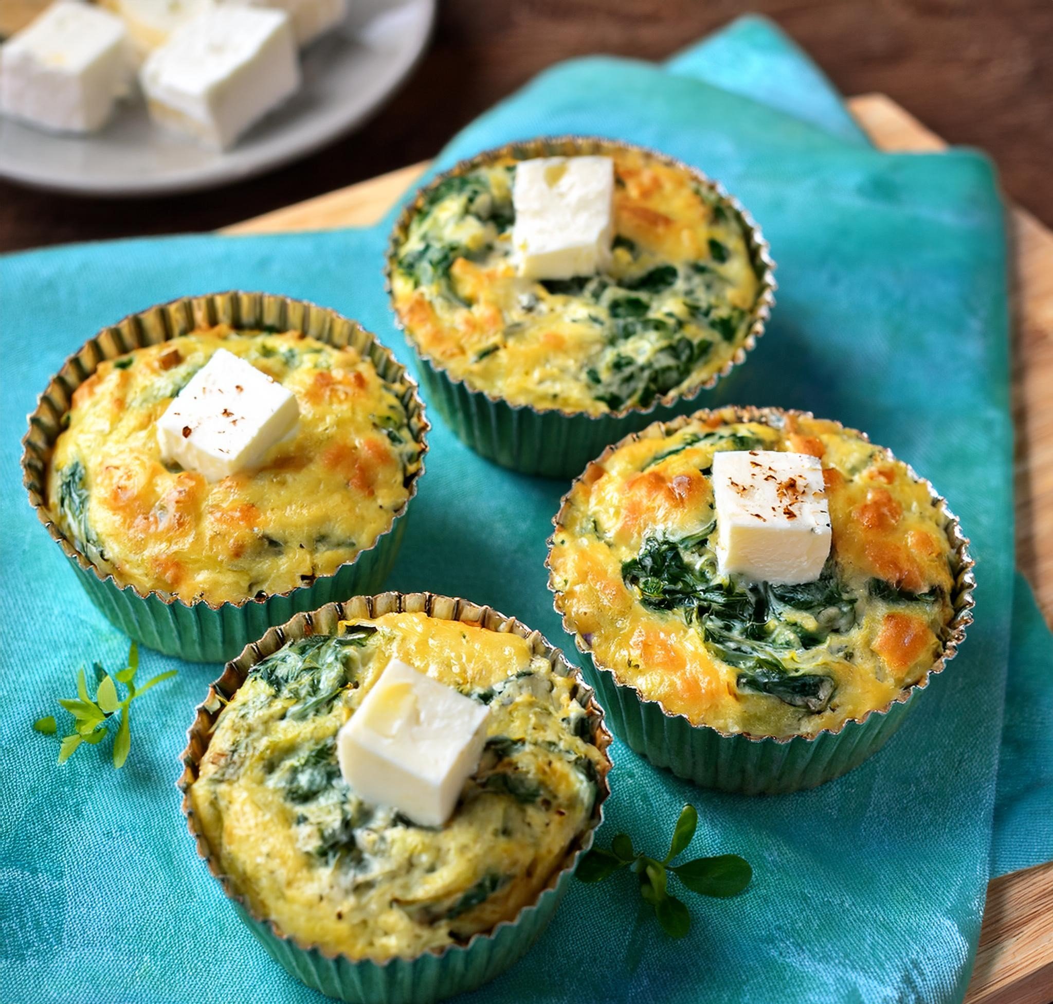 Spinach and Feta Baked Egg Muffins