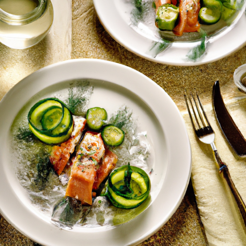 Grilled Lemon-Dill Salmon with Cucumber Salad