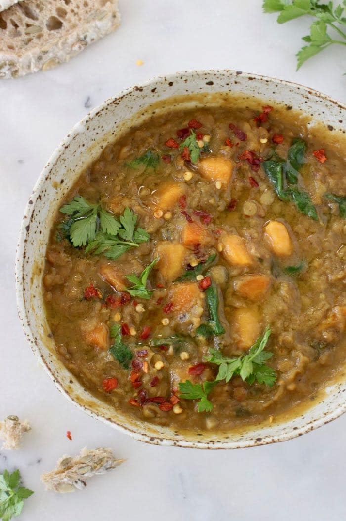 One-Pot Smoked Paprika Lentil Stew with Sweet Potato