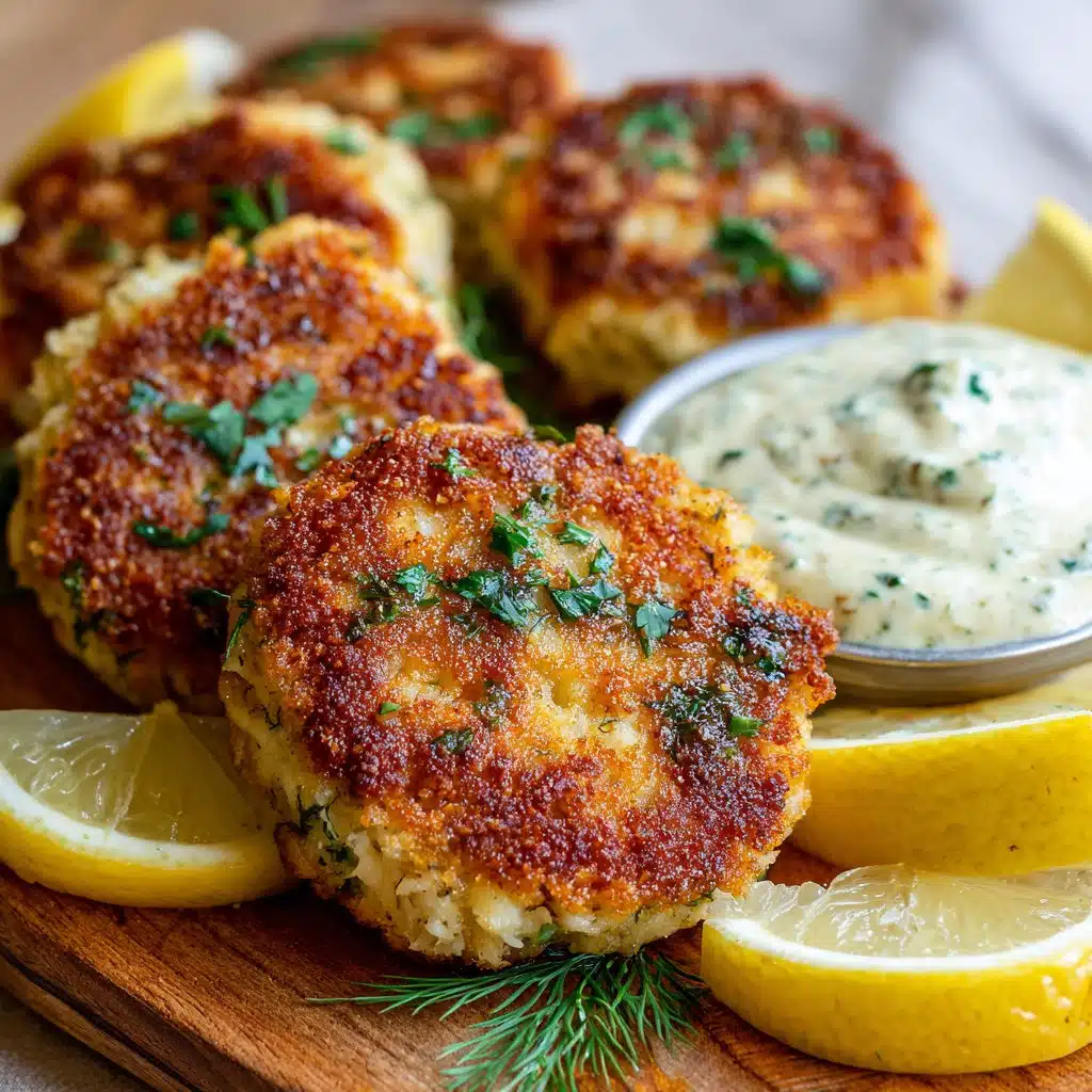 Dijon-Infused Crab Cakes with Lemon-Dill Sauce
