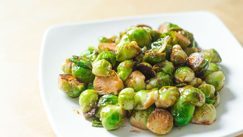 Balsamic-Braised Brussels Sprouts with Lemon Zest
