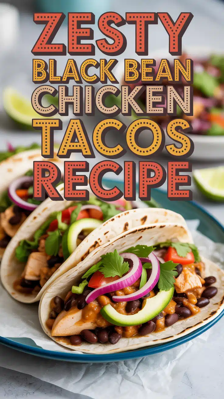 Braised Chicken and Black Bean Tacos with Lime