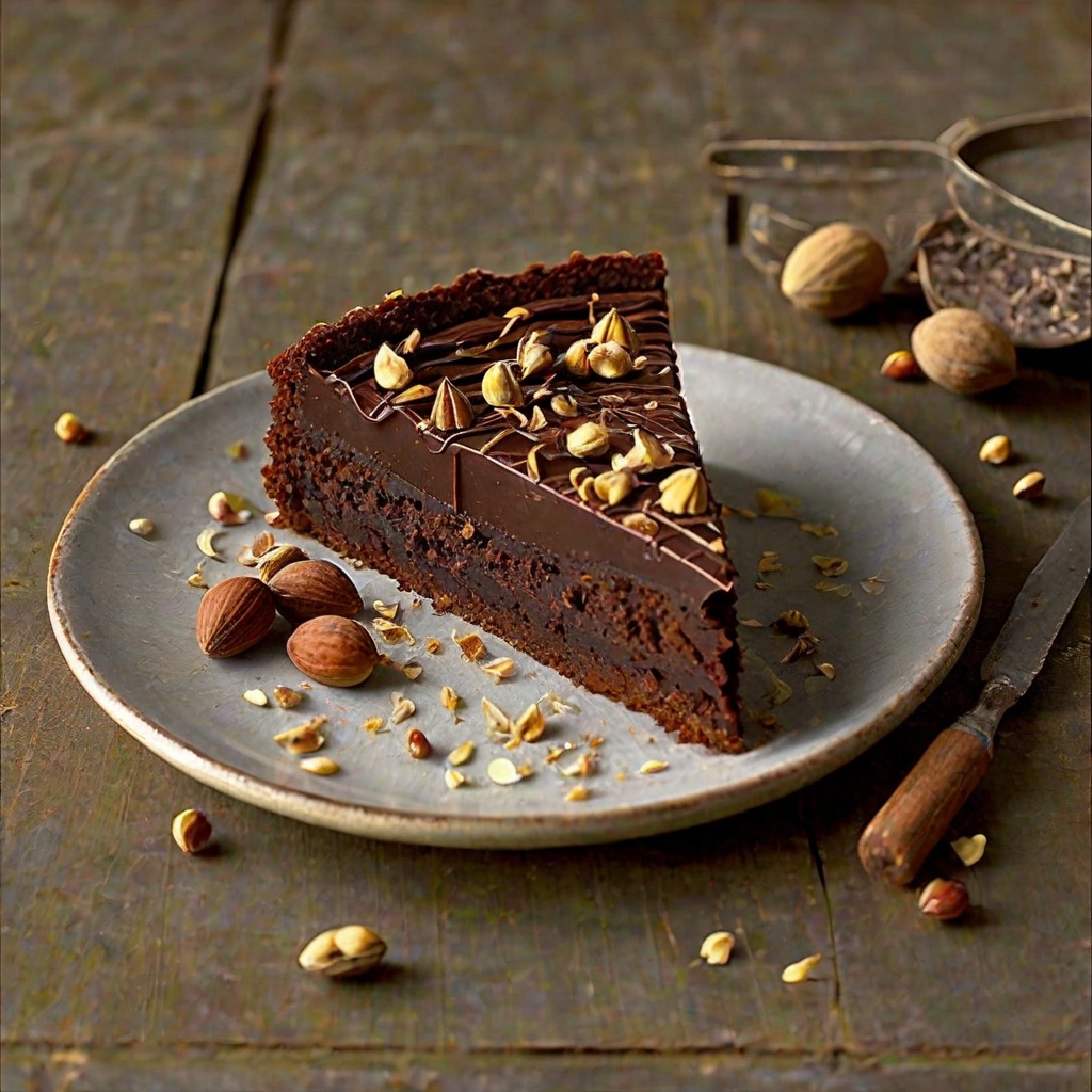 No-Bake Chocolate Hazelnut Torte with Toasted Almonds