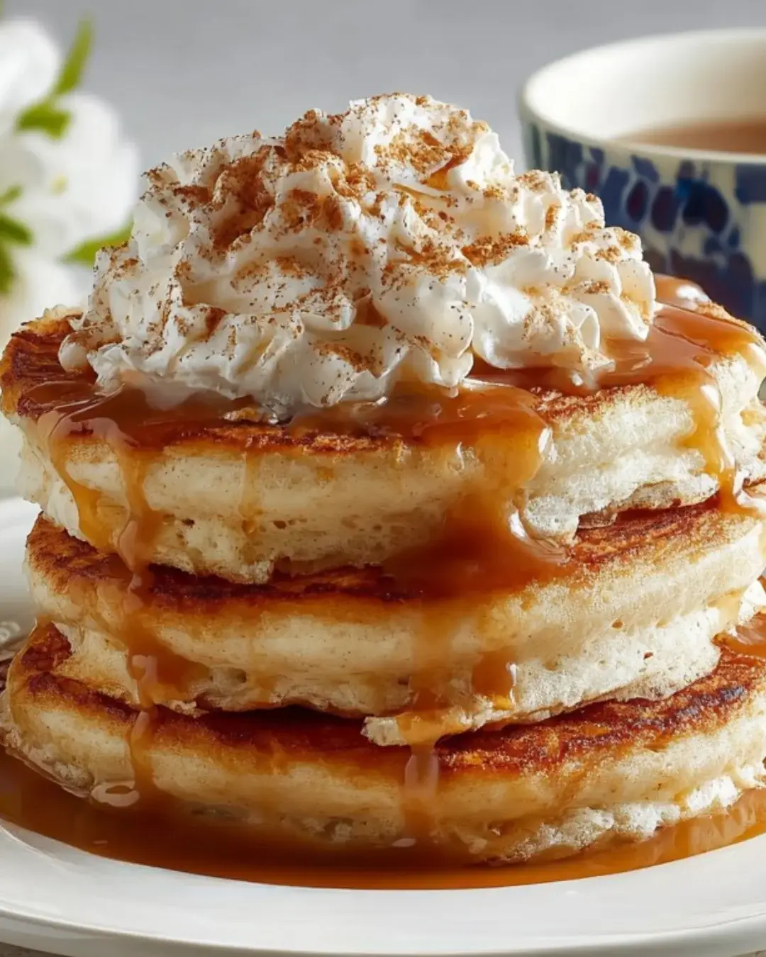 Cinnamon-Sugar Crisp Pancake Stacks with Maple Drizzle