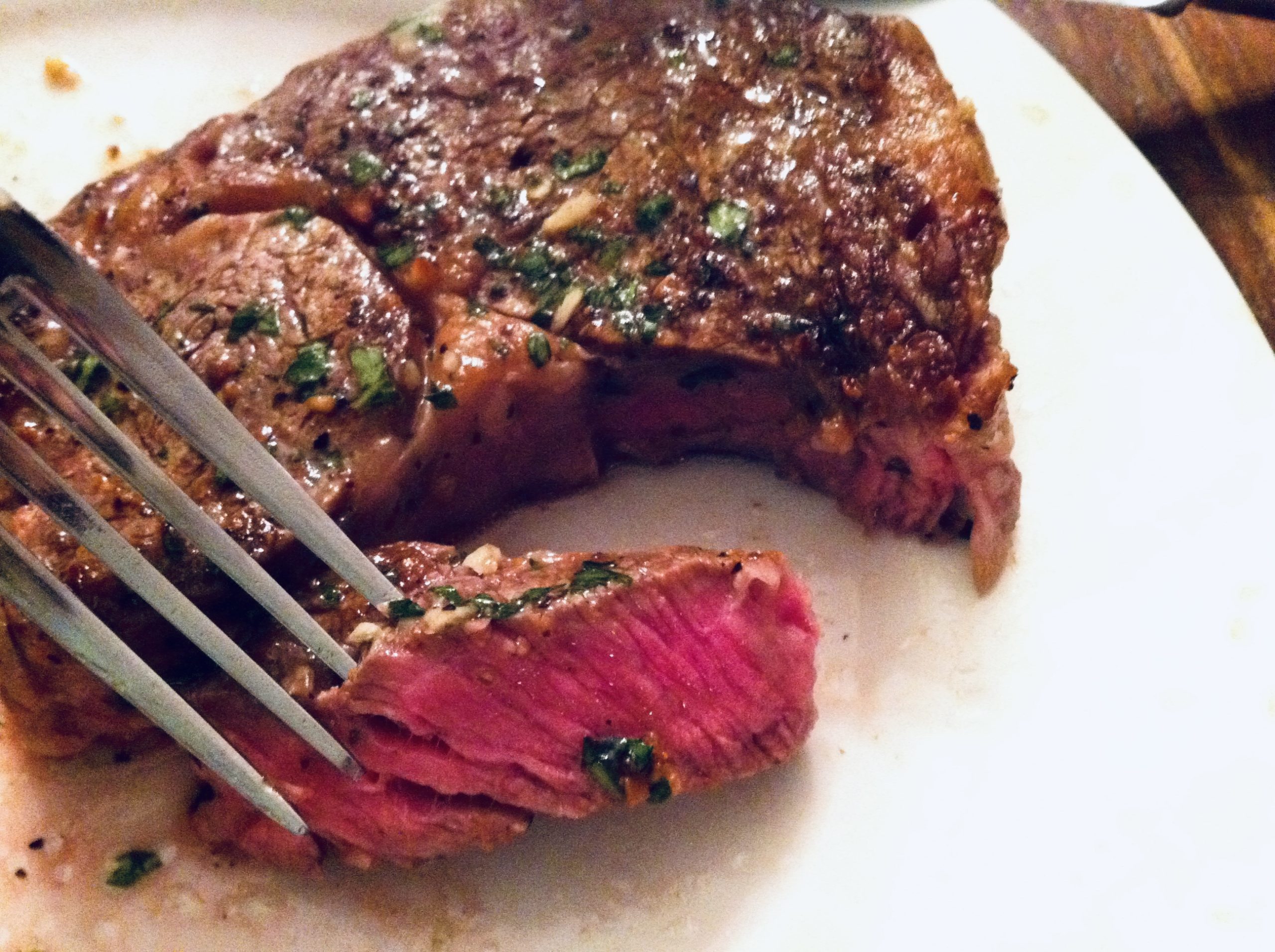Pan-Seared Ribeye Steak with Smoked Garlic Butter