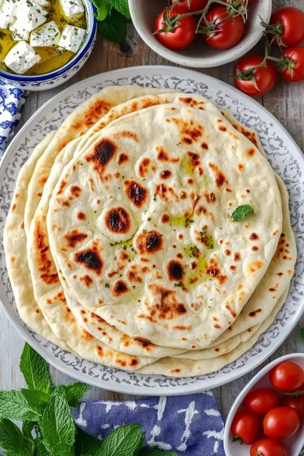 Skillet Yogurt Flatbread with Dill and Crispy Onions