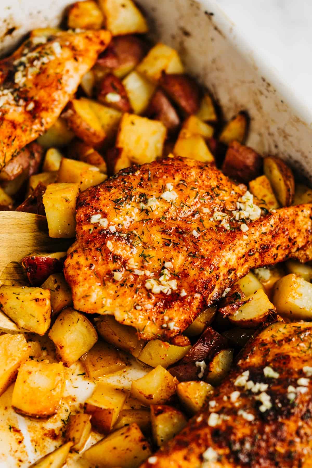 One-Pan Lemon-Dill Chicken and Potatoes with Cherry Tomatoes