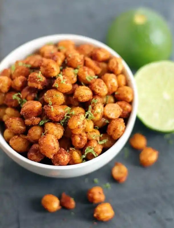 Crispy Harissa-Spiced Chickpeas with Lime